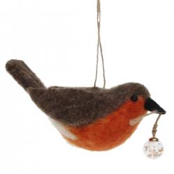meander filz weisse rotkehlchen weihnachtskugel vogel wunderschoen-gemacht