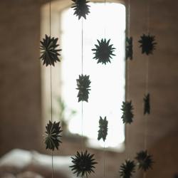 dbkd papier schneeflocken girlande garland flakes gruene wunderschoen-gemacht