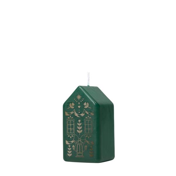 broste copenhagen figurenkerze haus casa dunkelgruene goldene wunderschoen-gemacht