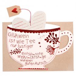 Good old friends teetassenkarten gluehwein herz teebeutel wunderschoen-gemacht