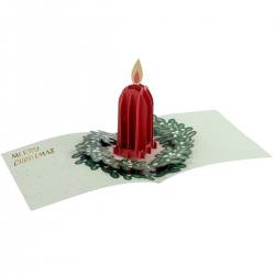 rico design pop-up karte mistelkranz rote kerze wunderschoen-gemacht