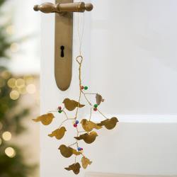 ib laursen voegel anhaenger gold bunte perlen wunderschoen-gemacht
