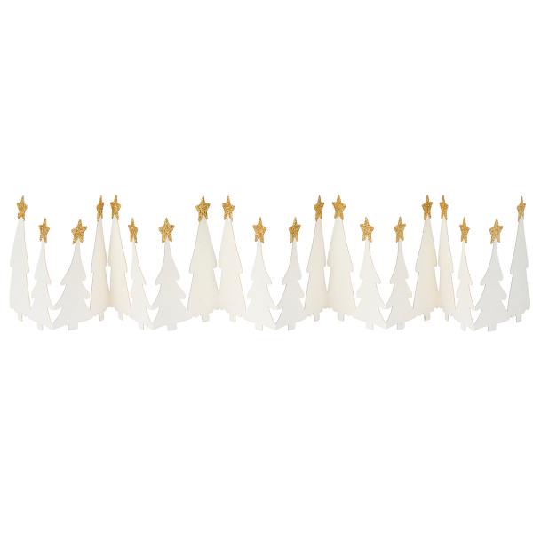 ib laursen tischgirlande papierbaeume weisse glitter goldene sterne wunderschoen-gemacht