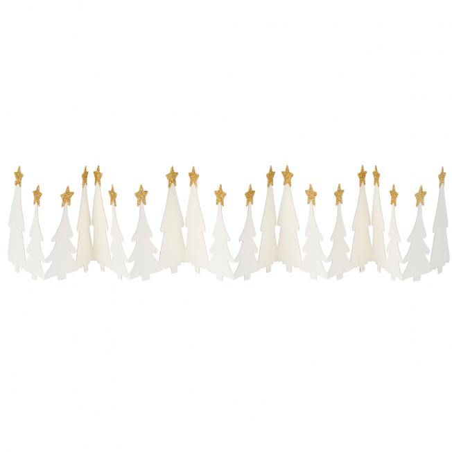 ib laursen tischgirlande papierbaeume weisse glitter goldene sterne wunderschoen-gemacht