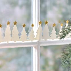 ib laursen tischgirlande papierbaeume weisse glitter goldene sterne wunderschoen-gemacht