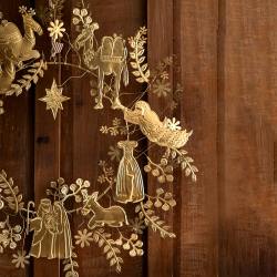 bungalow dk goldener ornament kranz holy night weihnachtskrippe wunderschoen-gemacht