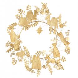 bungalow dk goldener ornament kranz holy night weihnachtskrippe wunderschoen-gemacht