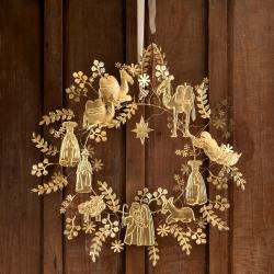 bungalow dk goldener ornament kranz holy night weihnachtskrippe wunderschoen-gemacht