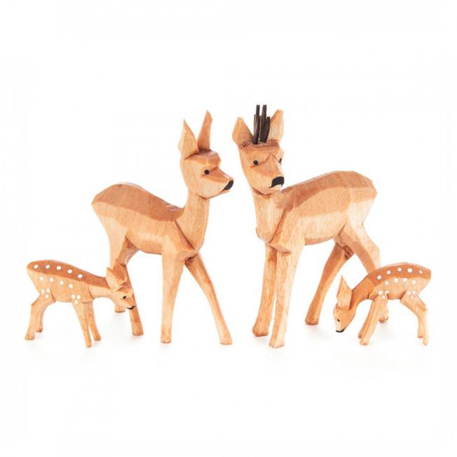 dregeno holz deko rehe bambis handgeschnitzt wunderschoen-gemacht